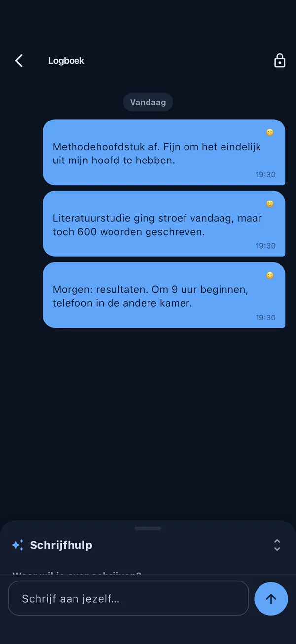 Privé logboek met automatische tijdstempels