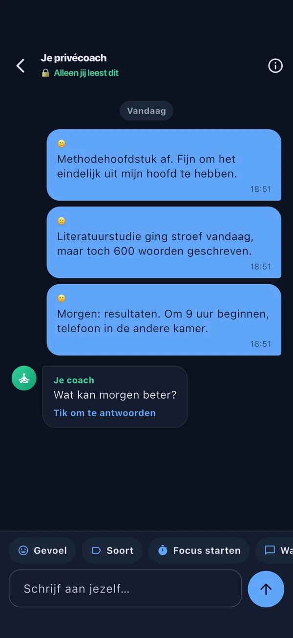 Privé logboek met automatische tijdstempels